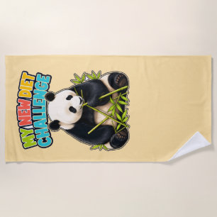 Lustige Panda-Diät-Challenge-Strandtuch Strandtuch