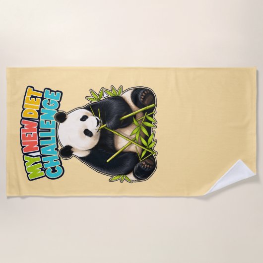 Lustige Panda-Diät-Challenge-Strandtuch Strandtuch (Vorderseite)