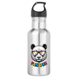 Lustige Panda-Sonnenbrille Vintage-Gravur-Shirt De Edelstahlflasche