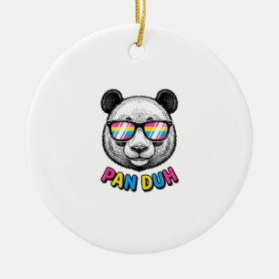 Lustige Panda-Sonnenbrille Vintage-Gravur-Shirt De Keramik Ornament