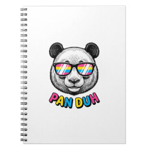 Lustige Panda-Sonnenbrille Vintage-Gravur-Shirt De Notizblock