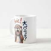 Lustige Panik-Otter-Meme Kaffeetasse (Vorderseite Links)
