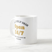 Lustige Papa-Hotline 24/7 geöffnet Kaffeetasse (Vorderseite Links)