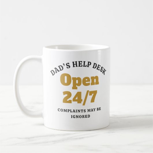 Lustige Papa-Hotline 24/7 geöffnet Kaffeetasse (Links)