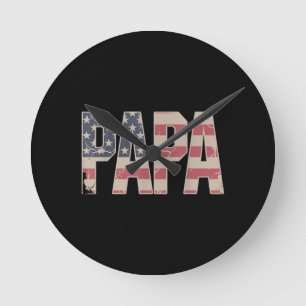 Lustige Papa-Kunst für Opa von Enkelkindern zum Va Runde Wanduhr