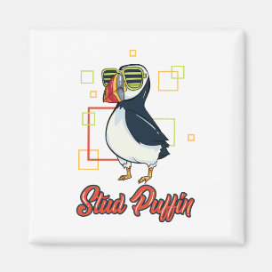 Lustige Papageientaucher-Strandvogel-Illustration Magnet