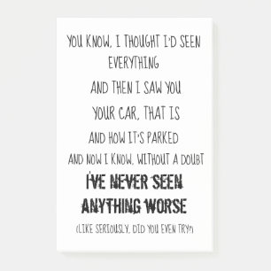 Lustige Parkpost-itanmerkungen Post-it Klebezettel