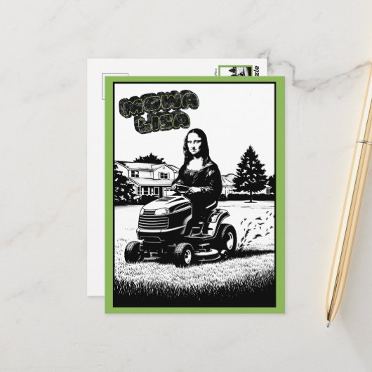 Lustige Parodie-Kunst Postkarte (Vorderseite/Rückseite Beispiel)