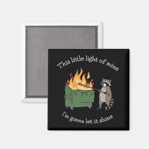 Lustige Parodie Müllcontainer Feuer Waschbär Psych Magnet