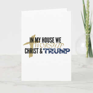 Lustige Parodie „Wir beten Christus und Trump an“  Karte