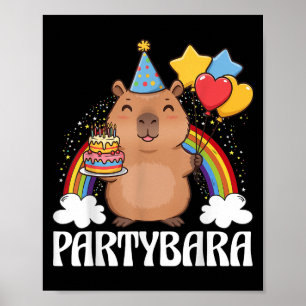 Lustige Partybara Capybara Alles Gute zum Geburtst Poster