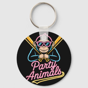 Lustige Partytier-Affen Baseball Retro Lustige Pa Schlüsselanhänger