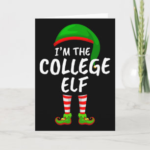Lustige passende Familie Ich bin der College-Elf W Karte