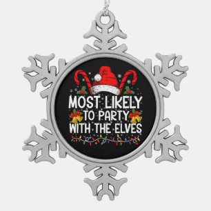 Lustige passende Weihnachten Aller Wahrscheinlichk Schneeflocken Zinn-Ornament