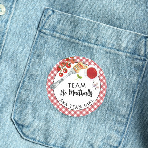 Lustige Pasta-Team-Mädchen-Geschlechter-Enthüllung Runder Aufkleber