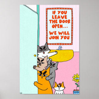 Lustige Pastell-Farbene Humorvolle Katze Poster