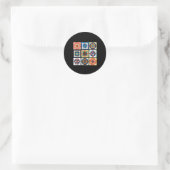 Lustige Patchwork-Näh-Quilt-Muster-Quilte Runder Aufkleber (Tasche)
