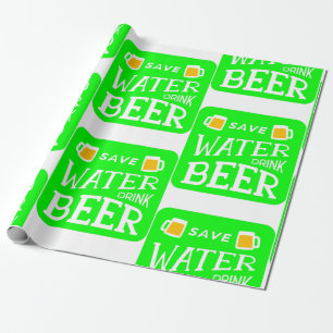 lustige Patricks rettete Wasser trinken Bier Geschenkpapier