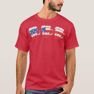 Lustige patriotische amerikanische Flagge Bier Sch T-Shirt