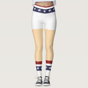 Lustige patriotische Cheerleader-Beine Sterne Stre Leggings