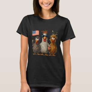 Lustige patriotische Hühner USA-Flagge 4. Juli chi T-Shirt