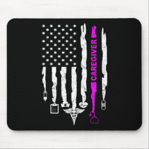 Lustige patriotische Pflegekraft Krankenschwester Mousepad