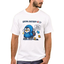 Lustige Penguin-Vektor-Grafik Soziale Batterie 1 P