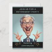 Lustige Pensionierungsfeier Einladung (Vorderseite)