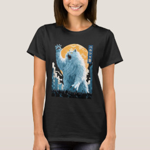 Lustige Perserkatze Weiße Katze Kaiju Monster Japa T-Shirt