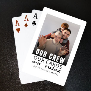 Lustige Personalisierte Foto Spielkarten Familie F