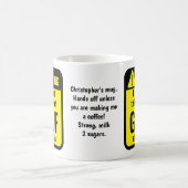 Lustige personalisierte Golf-Warnung Kaffeetasse (Mittel)