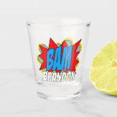 Lustige personalisierte, individuelle Comic-Book-P Schnapsglas (Vorderseite)