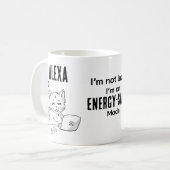Lustige personalisierte Katzen-Kaffeetasse Kaffeetasse (Vorderseite Links)