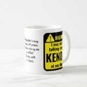Lustige personalisierte Kendo-Warnung Kaffeetasse (VorderseiteRechts)