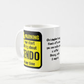 Lustige personalisierte Kendo-Warnung Kaffeetasse (Vorderseite Links)