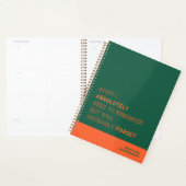 Lustige Personalisierte Moderne Grüne Orange Benut Planer (Anzeige)