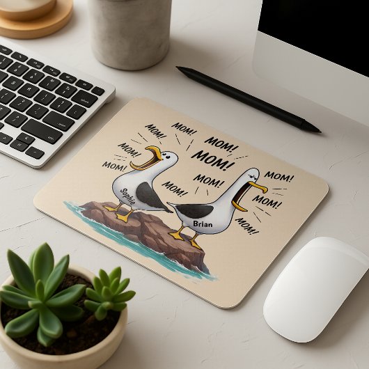 Lustige personalisierte Möwe-Mutter Mousepad