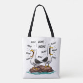 Lustige personalisierte Möwe-Mutter Tasche (Rückseite)