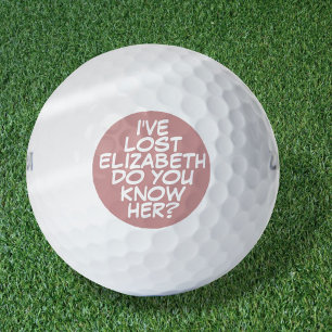Lustige personalisierte rosa Comic- Buch verloren Golfball