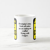 Lustige personalisierte Schachwarnung Kaffeetasse (Mittel)