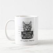 Lustige Personalisierte Schuldige Katze Kaffeetasse (Links)