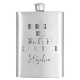 Lustige Personalisierte vom Chef Cool Modern Flachmann