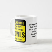 Lustige personalisierte Warnschüsseln Kaffeetasse (Vorderseite Links)