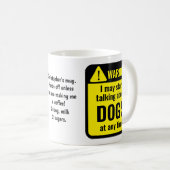 Lustige personalisierte Warnung für Hunde Kaffeetasse (VorderseiteRechts)
