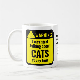 Lustige personalisierte Warnung für Katzen Kaffeetasse