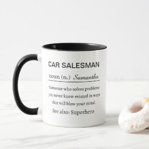 Lustige persönliche Definition eines Autoverkäufer Tasse