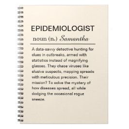 Lustige persönliche Definition eines Epidemiologen Notizblock
