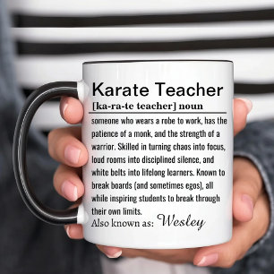 Lustige persönliche Definition eines Karatelehrers Tasse