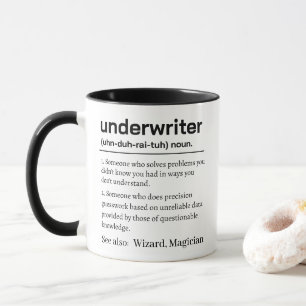Lustige persönliche Definition eines Underwriters Tasse