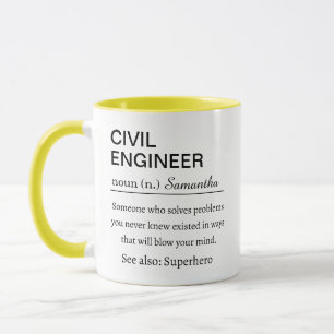 Lustige persönliche Definition für Bauingenieur Tasse